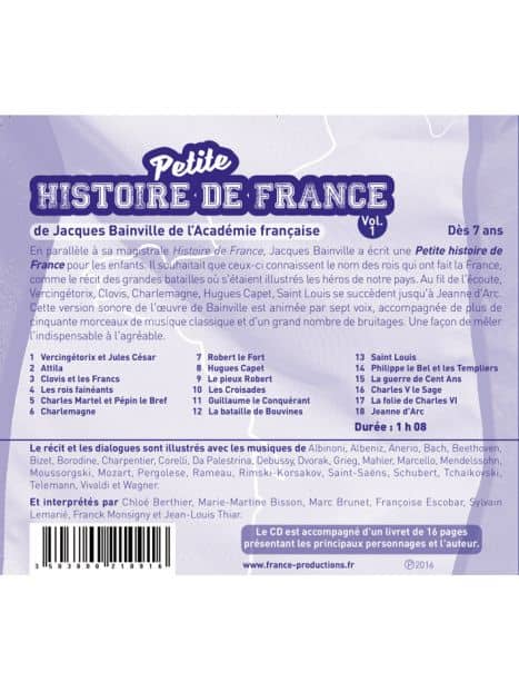 CD Petite histoire de France vol 1 (de Vercingétorix à Jeanne d'Arc)