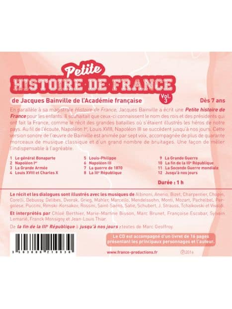 CD Petite histoire de France vol 3 (de Napoléon Ier à nos jours)