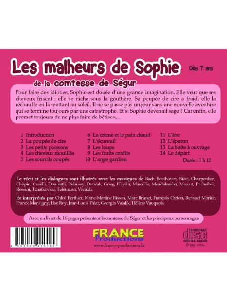 CD Les malheurs de Sophie de la comtesse de Ségur