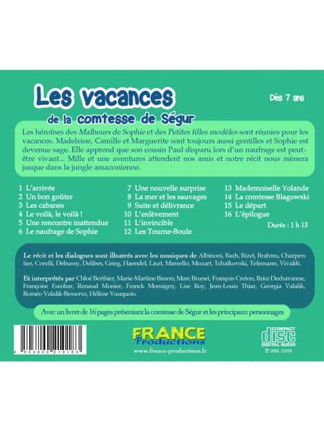 CD Les vacances de la comtesse de Ségur