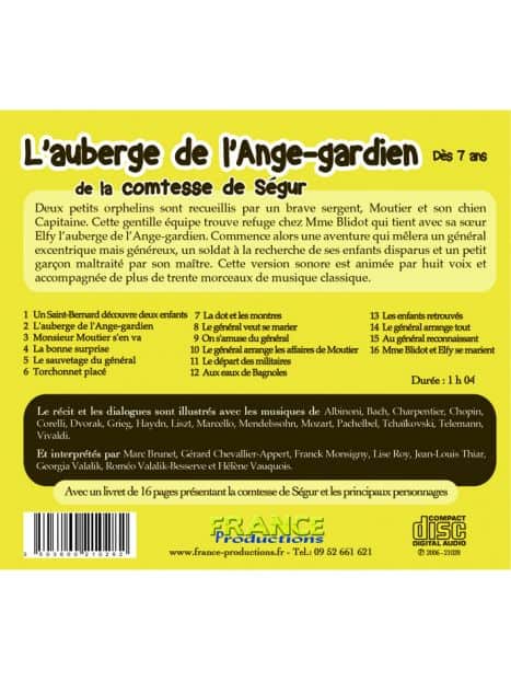 CD L'auberge de l'Ange-gardien de la comtesse de Ségur