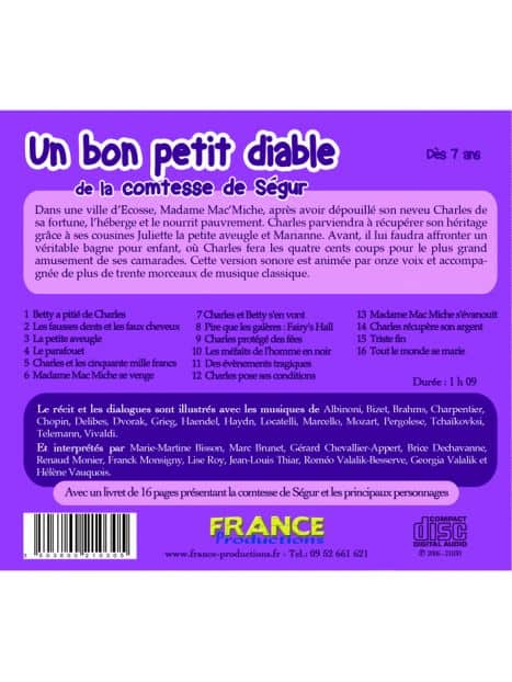 CD Un bon petit diable de la comtesse de Ségur