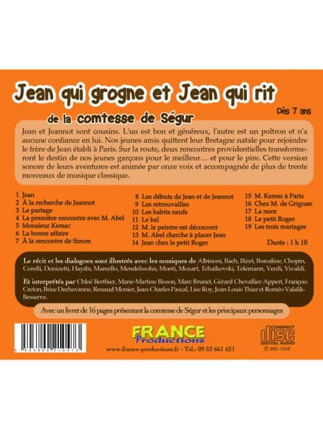 CD Jean qui grogne et Jean qui rit de la comtesse de Ségur