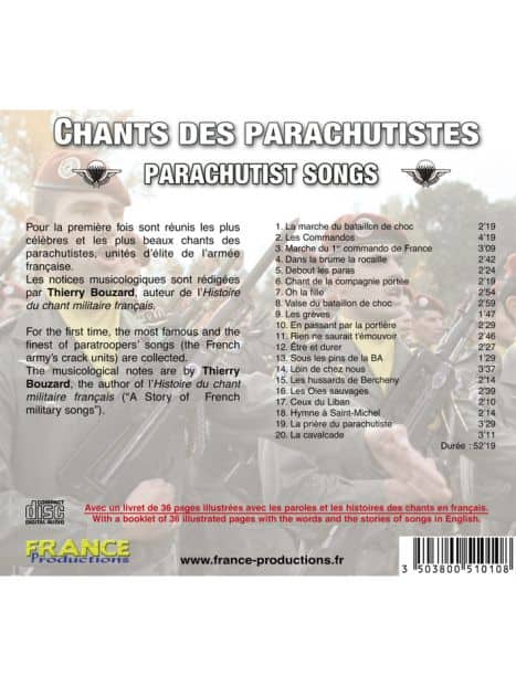 CD Chants des parachutistes