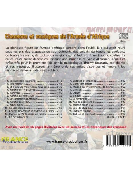 CD Chansons et musiques de l'Armée d'Afrique