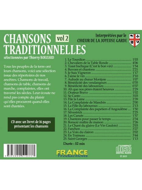 CD Chansons traditionnelles volume 2