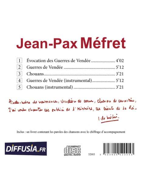 CD Jean-Pax Méfret Guerres de Vendée