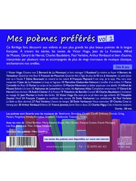 Mes poèmes préférés le lot de 5 CD
