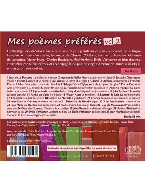 Mes poèmes préférés le lot de 5 CD