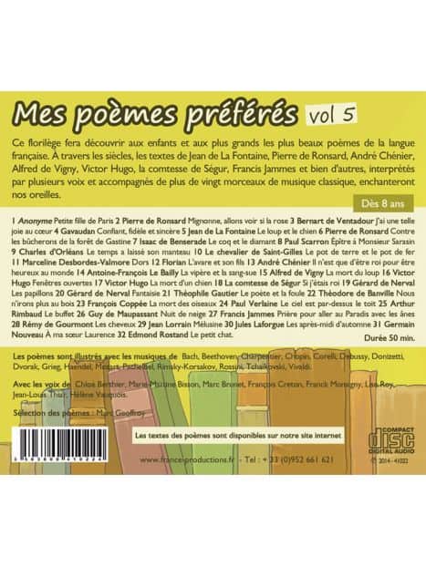 CD Mes poèmes préférés volume 5
