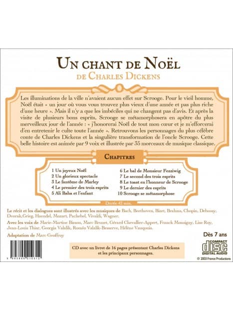 Dos CD Un chant de Noël de Charles Dickens