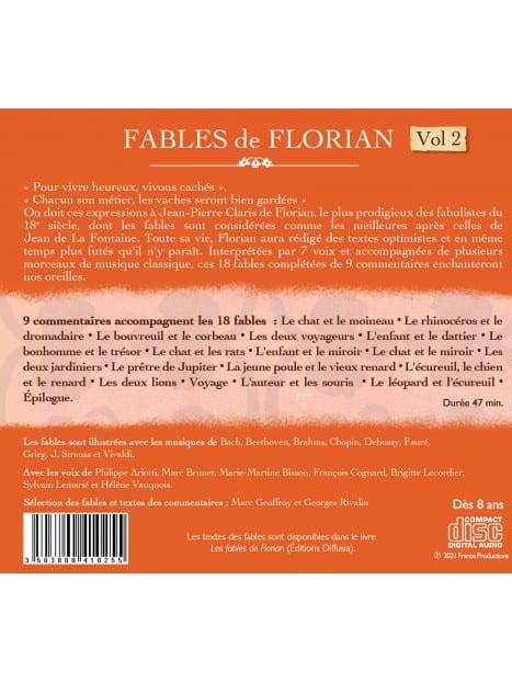 Dos du CD Fables de Florian vol 2