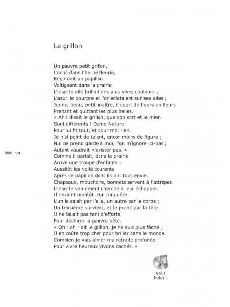 Texte de la fable "Le grillon"