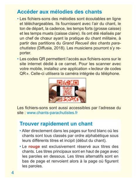Carnet de chants des parachutistes page 4